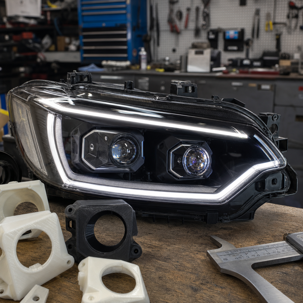 Custom LED Projection: 3D-Printed Housings for 2026 Headlight Mods